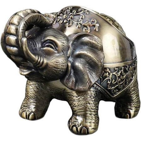 Metallaskebeger Elefant med Lokk Forsegling Kreativt Dekorativt Askebeger Herregaver Retro Håndverk Ornamenter (bronse)