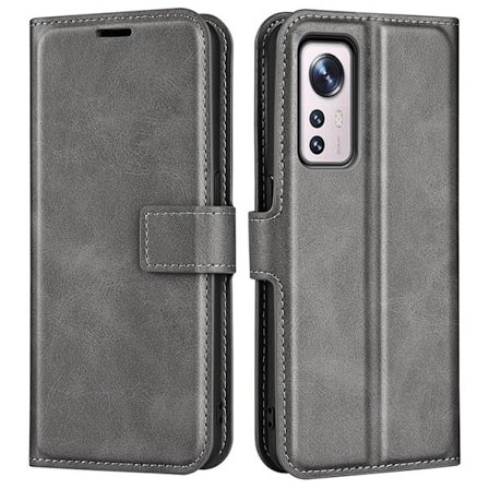 Magnetic Clasp Plånboksfodral Xiaomi 12 Pro - Grå
