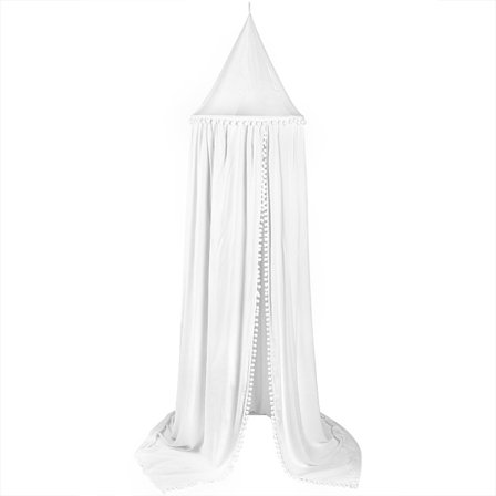 Baby Børn Rund Kuppel Seng Baldakin Myggenet Gardin Betræk Hvidt Hjem Soveværelse Indretning