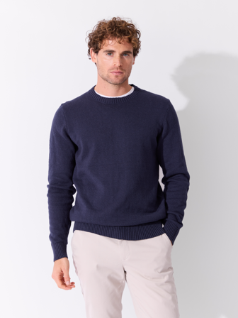 MATCH - Emilio genser - Mario Conti - Str. XXL - Herre - Gensere & Cardigans - Blå - 100% bomull