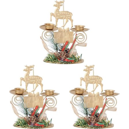 3 st Christmas Älg Ljusstake Ljusställ Prydnad Järnkonst Ljusstake Dekor Juldekorationer Presenter Ornament