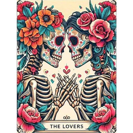 Skull Valentine Diamond Art Kit Diamond Painting for Adults 30x40cm