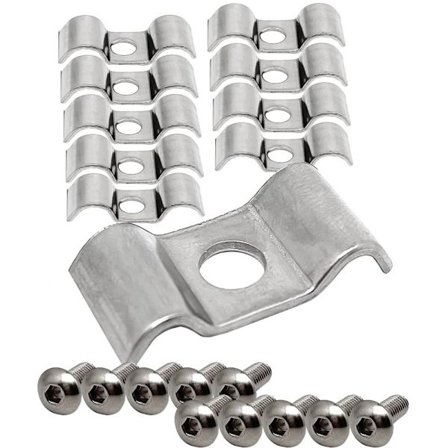 10 sett doble ledningsklemmer Drivstoffledninger Clips Slangeklemme