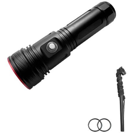 Kraftig LED-lommelykt XHP70 dykkerlommelykt 2400LM undervanns 80M IPX8 vanntett lys USB oppladbar