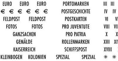 Selvklæbende landeetiketter - Filatelistiske betegnelser