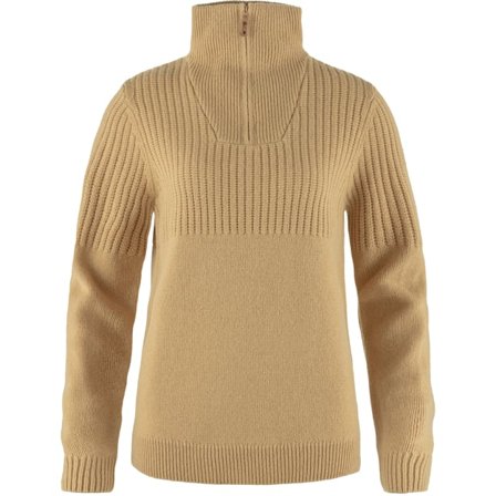 Fjällräven Övik Half Zip Knit XS - female - Dune Beige - Trøjes & knitwear