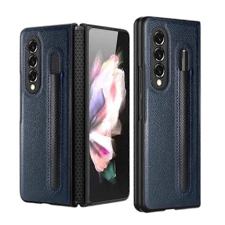 SBSG Golbsky Samsung Galaxy Z Fold 3 Skal med Pennhållare pojke flicka, Gångjärnsskydd Design, Lyxigt Business PU Läder Skal för Galaxy Z Fold 3 5
