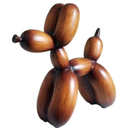 Træimitation Ballon Hund Skulptur, Vægkunst Hylde Dekoration Accenter Hund Statue, Håndlavet, til Bogreol, Skrivebord Juledekoration