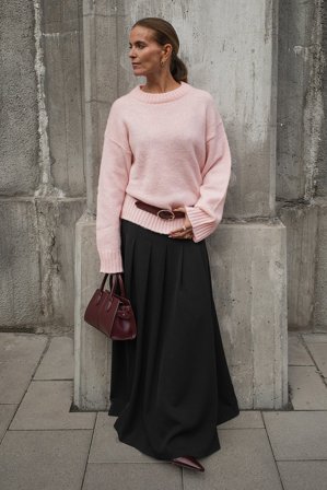 Janka Polliani x NA-KD Pull en maille de laine mélangée à encolure ronde - Pulls - Rose - S