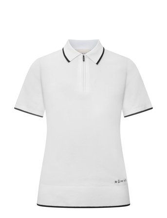Knitted Polo Top White Röhnisch