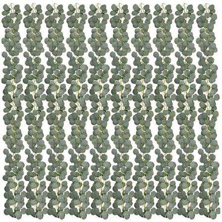 10 st Konstgjord Eukalyptusgirlang med Silver Dollar-blad, 18 meter