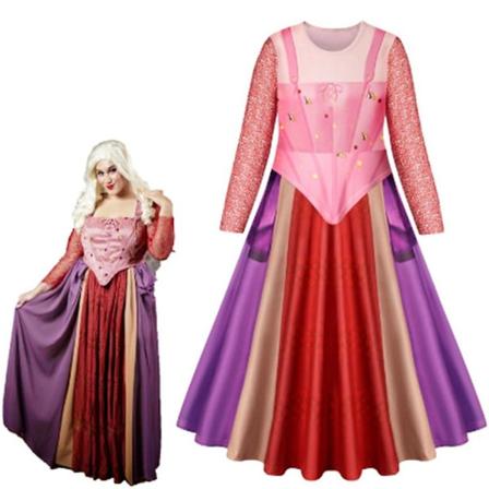 Lapset Tytöt Hocus Pocus 2 Sarah Sanderson Witch Cosplay -asu Halloween-juhliin Fancy Pue 10-11Years