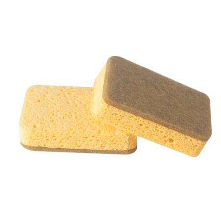 2 stk naturlige svamper - miljøvennlige oppvaskssvamper, naturlige rengjøringsprodukter for hjemmet, ripefrie, biologisk nedbrytbare (cellulose sisal)