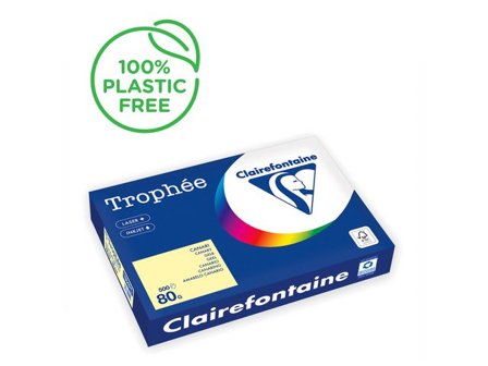 Clairefontaine Trophée A3 80 g färgat papper ljusgul 500/fp - Lyreco - Kontorspapper - Specialpapper - Färgat - A3