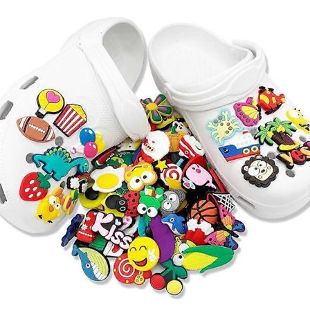 100 stk. Sko Charms, Sko Charms til Sko Dekoration, Crocs Sko Charm, Fødselsdagsfest Gave