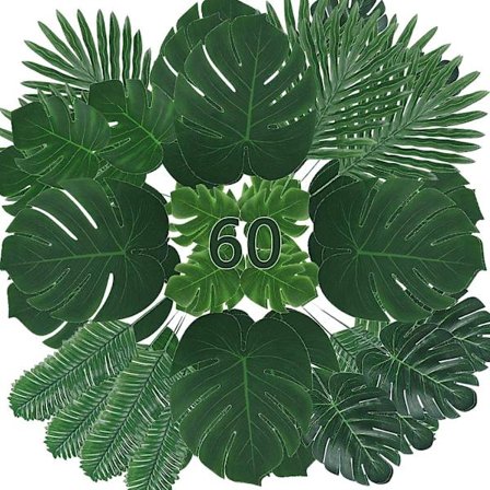 Kunstige blade 60 stk. Kunstige blade Tropiske palmeblade Monstera blade