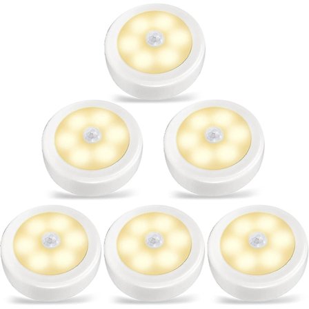 Bevegelsessensorlys, trådløst batteridrevet LED-nattlys, festes hvor som helst skaplys, vegglamper for trapper, gang, soverom, kjøkken, garasje, en