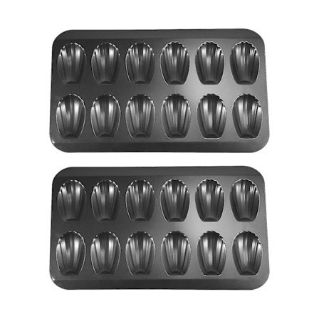 2-pack Non-stick Madeleineformar, Bakplåtar med 12, Kakform med Skorpa Choklad Non-stick