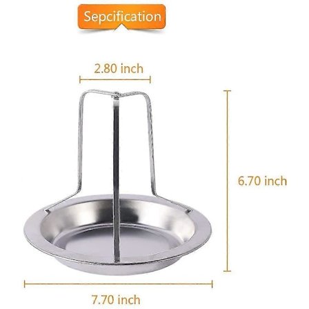 Sammenleggbart kyllingstativ i rustfritt stål, ølboks kyllingstativ, vertikalt kokestativ med dryppbrett for ovnsgrill