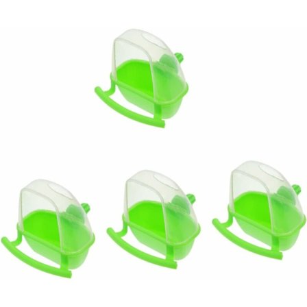 4 stk. Fuglefoderbeholder i plast til fuglebur, foderkop til fugle, vanddispenser til fugle, vandflasker til papegøjer og parakitter