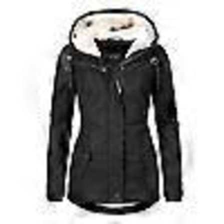 Vandtæt Varm Hætte Vinterfrakke Tyk Fleeceforet Bomuldsfrakke Til Kvinder-jieS