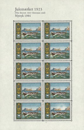 Danmark 1984 - Julemærkeark 1923 - Nytryk - Postfrisk