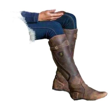 Dames Chunky Lavhælede Støvler Knæhøje Støvler