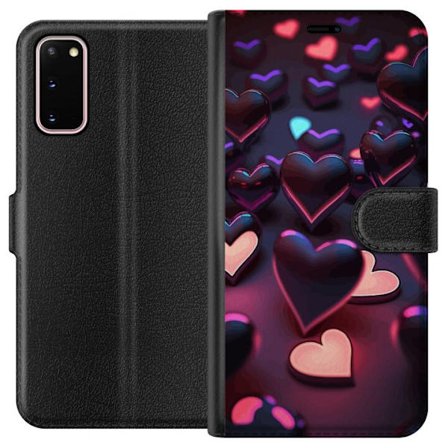 Kompatibel Tegnebogsetui til Samsung Samsung Galaxy S20 Midnatshjerter