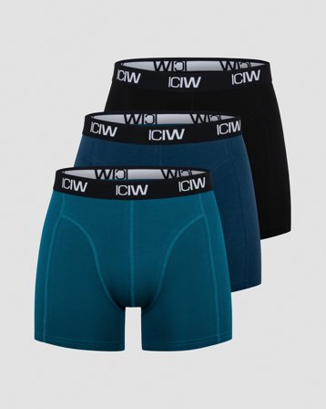 ICANIWILL - Boxer 3-pack Black/Teal - Heren - sportkleding van ICIW