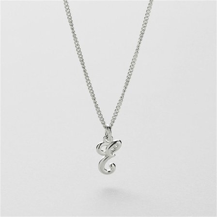 E Vintage Letter Halsband - Sterling Silver - Safira