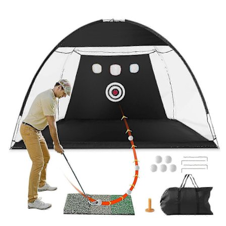 Golfnet, 3 x 2,1 m Alt i 1 Golf Træningsnet, Indendørs Udendørs Golfsving Træning til Hjemmet, Golf Slagtræningsnet