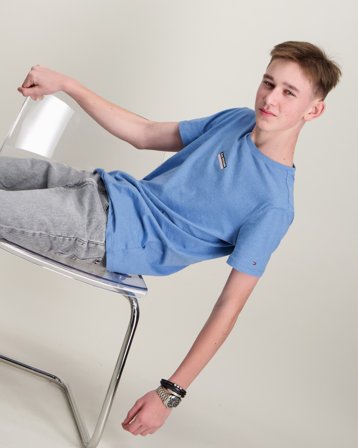 Tommy Hilfiger MONOTYPE STRIPED REG TEE SS Blå T-skjorter Gutt - Kids Brand Store