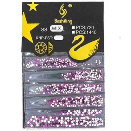 Zirkonsten 1440 stk - 4 størrelser - Fuchsia