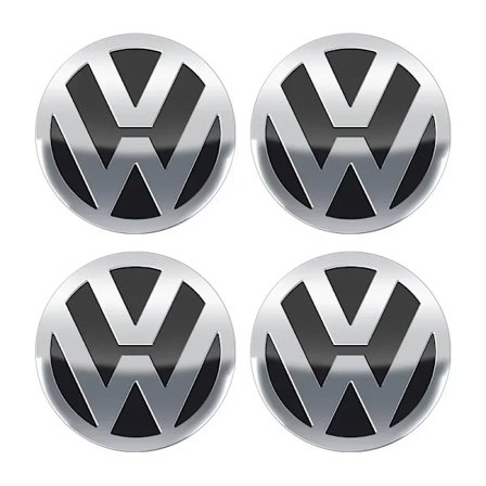 Navkapsel-klistremerke for bilhjul, Volkswagen, VW, CC, GTI, Polo, Golf, Touareg, Passat, Magotan, Tiguan, 56mm, 4 stk