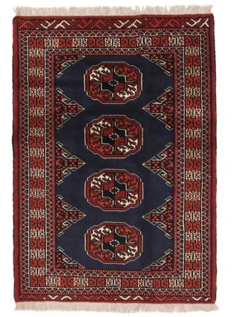 Tapete Persa Turcomano 83X115 Preto/Vermelho Escuro (Lã, Pérsia/Irão)