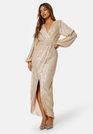 Bubbleroom Occasion Sequin Wrap Gown Klær