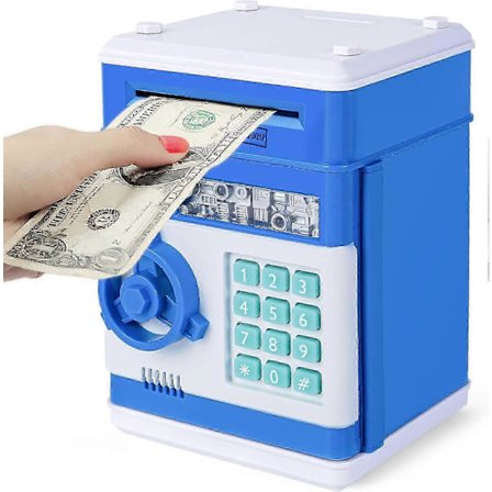 Sparebøsse for barn i alderen 3-12 år, Elektronisk sparegris for jenter og gutter, Passordbeskyttet pengeskap for jenter og barn