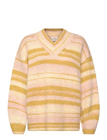 Monki Oversized Knitted V-Neck Sweater - Yellow - L