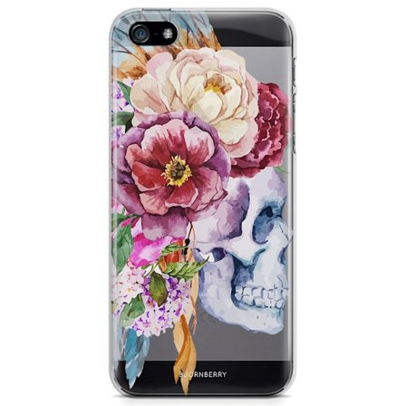 Bjornberry iPhone 5/5S/SE TPU Skal - Döskalle Blommor