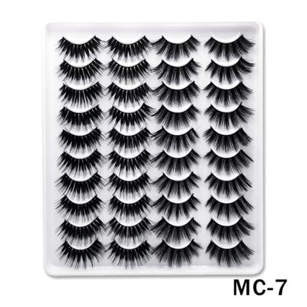 IC Lösögonfransar Faux Mink Fransar 20 Par Lång Dramatisk Fluffig Volym Naturliga Falska Ögonfransar Värdepaket MC-7