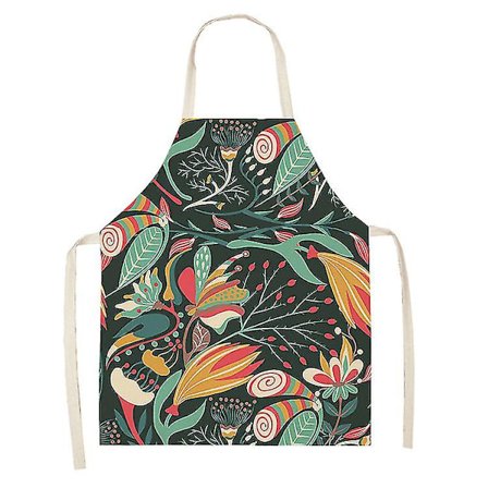 Naisten keittiöesiliina puuvillakangas kukkaesiliina, kukkakuvioinen esiliina naisille kokin esiliina