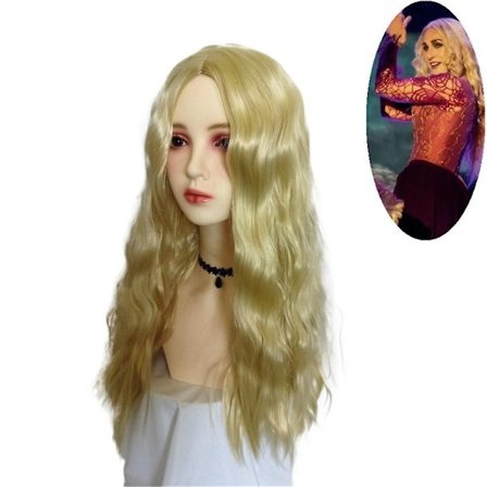 Hocus Pocus 2 Witch Sarah Cosplay Hårperuk Blonda lockiga peruker