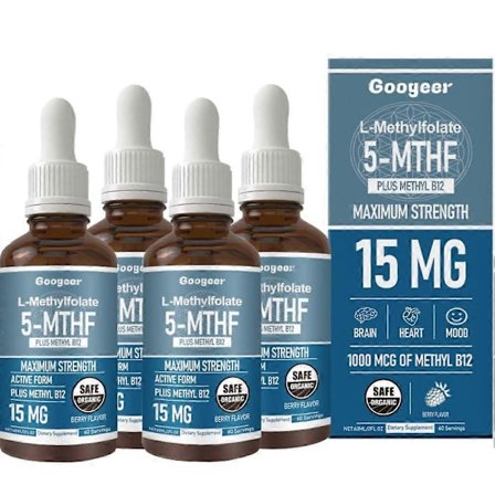 L-methylfolat 15mg med Methyl B12 Cofaktor - Aktiv 5-methyltetrahydrocannabinol Form
