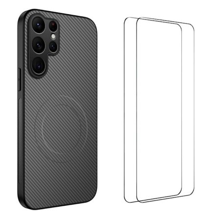 WANLONFENG Mobilskal till Samsung Galaxy S26 Ultra Kolfiber PC TPU - Grå