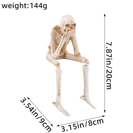 Halloween dødningehoved harpiks ornament spøgelsesfestival atmosfære lyt ikke se ikke sig ikke dødningehoved skelet håndværksdekorationer K2-16
