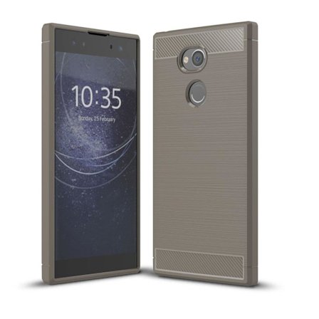 Hiilikuituinen harjattu suojakotelo Sony Xperia XA2 Ultra - Harmaa