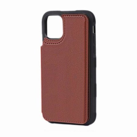 iPhone 11 PU Leather Back Flip Wallet Case Brown