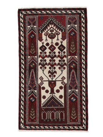 Oriental Baluch Rug 101X179 Black/Brown Wool, Persia
