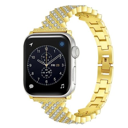 Apple Watch (45 mm) klockarmband i strasslegering - Guld