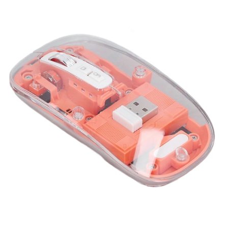 Bluetooth Trådløs Mus BT1 BT2 2.4GHz 3 Modus Stille Justerbar DPI Oppladbar Transparent Mus for PC Laptop Nettbrett Oransje